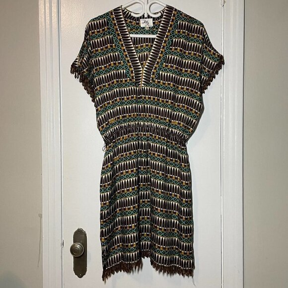 Milly of New York Belted Boho Silk Mini Dress size 8 - Picture 3 of 5